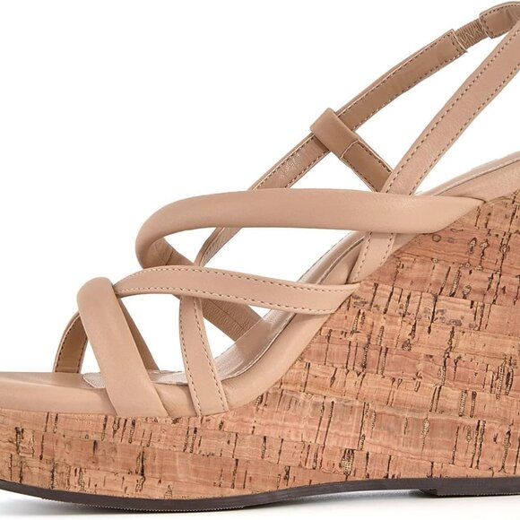 Women Cork Wedge Sandals Platform Espadrilles Summer Shoes Size 7 - Picture 3 of 6